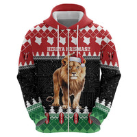 Personalized Kenya Christmas Hoodie Lion Santa - Heri Ya Krismasi! - Wonder Print Shop