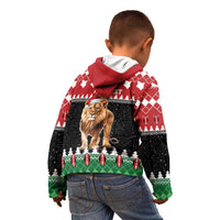 Personalized Kenya Christmas Kid Hoodie Lion Santa - Heri Ya Krismasi! - Wonder Print Shop