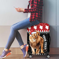 Personalized Kenya Christmas Luggage Cover Lion Santa - Heri Ya Krismasi! - Wonder Print Shop