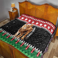 Personalized Kenya Christmas Quilt Lion Santa - Heri Ya Krismasi! - Wonder Print Shop