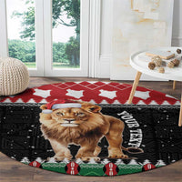 Personalized Kenya Christmas Round Carpet Lion Santa - Heri Ya Krismasi!