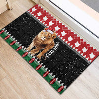 Personalized Kenya Christmas Rubber Doormat Lion Santa - Heri Ya Krismasi! - Wonder Print Shop