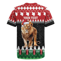Personalized Kenya Christmas Rugby Jersey Lion Santa - Heri Ya Krismasi! - Wonder Print Shop