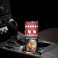 Personalized Kenya Christmas Skinny Tumbler Lion Santa - Heri Ya Krismasi! - Wonder Print Shop