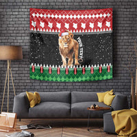 Personalized Kenya Christmas Tapestry Lion Santa - Heri Ya Krismasi! - Wonder Print Shop