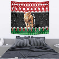 Personalized Kenya Christmas Tapestry Lion Santa - Heri Ya Krismasi! - Wonder Print Shop