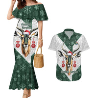South Africa Springboks Christmas Couples Matching Mermaid Dress and Hawaiian Shirt Bokke Santa - Geseende Kersfees - Wonder Print Shop
