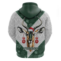 South Africa Springboks Christmas Hoodie Bokke Santa - Geseende Kersfees - Wonder Print Shop
