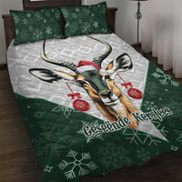 South Africa Springboks Christmas Quilt Bed Set Bokke Santa - Geseende Kersfees - Wonder Print Shop