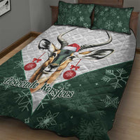South Africa Springboks Christmas Quilt Bed Set Bokke Santa - Geseende Kersfees - Wonder Print Shop