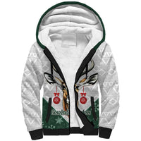 South Africa Springboks Christmas Sherpa Hoodie Bokke Santa - Geseende Kersfees - Wonder Print Shop