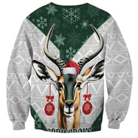 South Africa Springboks Christmas Sweatshirt Bokke Santa - Geseende Kersfees - Wonder Print Shop