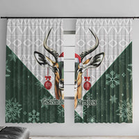 South Africa Springboks Christmas Window Curtain Bokke Santa - Geseende Kersfees - Wonder Print Shop