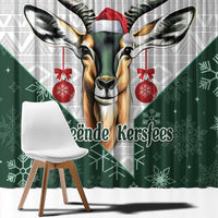 South Africa Springboks Christmas Window Curtain Bokke Santa - Geseende Kersfees - Wonder Print Shop