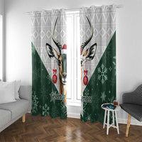 South Africa Springboks Christmas Window Curtain Bokke Santa - Geseende Kersfees - Wonder Print Shop