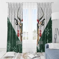 South Africa Springboks Christmas Window Curtain Bokke Santa - Geseende Kersfees - Wonder Print Shop