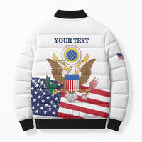 Personalized United States 250th Anniversary Bomber Puffer Jacket USA 4th Of July Proud - Wonder Print Shop