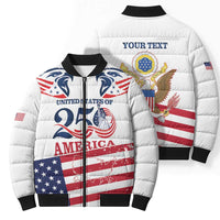 Personalized United States 250th Anniversary Bomber Puffer Jacket USA 4th Of July Proud - Wonder Print Shop