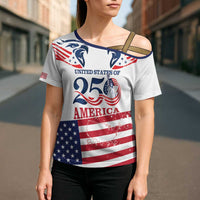 Personalized United States 250th Anniversary Cross Shoulder Shirt USA 4th Of July Proud - Wonder Print Shop