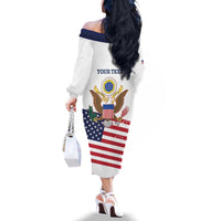 Personalized United States 250th Anniversary Family Matching Off The Shoulder Long Sleeve Dress and Hawaiian Shirt USA 4th Of July Proud - Wonder Print Shop