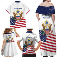 Personalized United States 250th Anniversary Family Matching Off Shoulder Maxi Dress and Hawaiian Shirt USA 4th Of July Proud - Wonder Print Shop