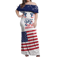 Personalized United States 250th Anniversary Off Shoulder Maxi Dress USA 4th Of July Proud - Wonder Print Shop
