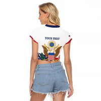 Personalized United States 250th Anniversary Raglan Cropped T Shirt USA 4th Of July Proud - Wonder Print Shop