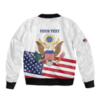 Personalized United States 250th Anniversary Sleeve Zip Bomber Jacket USA 4th Of July Proud - Wonder Print Shop