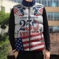 Personalized United States 250th Anniversary Sleeveless Puffer Jacket USA 4th Of July Proud - Wonder Print Shop