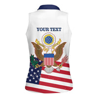 Personalized United States 250th Anniversary Women Sleeveless Polo Shirt USA 4th Of July Proud - Wonder Print Shop