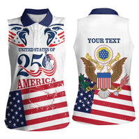 Personalized United States 250th Anniversary Women Sleeveless Polo Shirt USA 4th Of July Proud - Wonder Print Shop