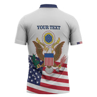 Personalized United States 250th Anniversary Zipper Polo Shirt USA 4th Of July Proud - Wonder Print Shop