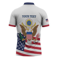 Personalized United States 250th Anniversary Zipper Polo Shirt USA 4th Of July Proud LT14