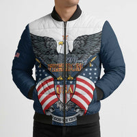 Personalized United States 4th Of July Bomber Puffer Jacket 250 Years Of Freedom USA Power Eagle - Wonder Print Shop