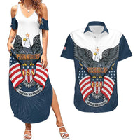 Personalized United States 4th Of July Couples Matching Summer Maxi Dress and Hawaiian Shirt 250 Years Of Freedom USA Power Eagle - Wonder Print Shop
