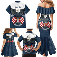 Personalized United States 4th Of July Family Matching Mermaid Dress and Hawaiian Shirt 250 Years Of Freedom USA Power Eagle - Wonder Print Shop
