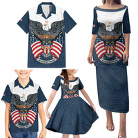 Personalized United States 4th Of July Family Matching Puletasi and Hawaiian Shirt 250 Years Of Freedom USA Power Eagle - Wonder Print Shop