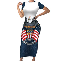 Personalized United States 4th Of July Family Matching Short Sleeve Bodycon Dress and Hawaiian Shirt 250 Years Of Freedom USA Power Eagle - Wonder Print Shop