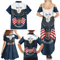 Personalized United States 4th Of July Family Matching Summer Maxi Dress and Hawaiian Shirt 250 Years Of Freedom USA Power Eagle - Wonder Print Shop