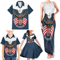 Personalized United States 4th Of July Family Matching Tank Maxi Dress and Hawaiian Shirt 250 Years Of Freedom USA Power Eagle - Wonder Print Shop