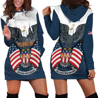Personalized United States 4th Of July Hoodie Dress 250 Years Of Freedom USA Power Eagle - Wonder Print Shop
