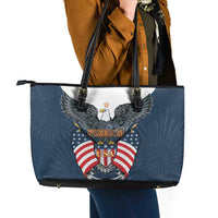 United States 4th Of July Leather Tote Bag 250 Years Of Freedom USA Power Eagle - Wonder Print Shop