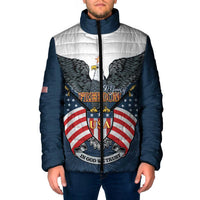 Personalized United States 4th Of July Padded Jacket 250 Years Of Freedom USA Power Eagle - Wonder Print Shop