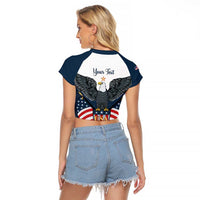 Personalized United States 4th Of July Raglan Cropped T Shirt 250 Years Of Freedom USA Power Eagle - Wonder Print Shop