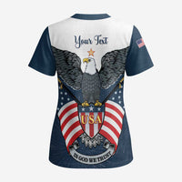 Personalized United States 4th Of July Scrub Top 250 Years Of Freedom USA Power Eagle - Wonder Print Shop