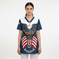 Personalized United States 4th Of July Scrub Top 250 Years Of Freedom USA Power Eagle - Wonder Print Shop