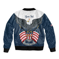 Personalized United States 4th Of July Sleeve Zip Bomber Jacket 250 Years Of Freedom USA Power Eagle - Wonder Print Shop