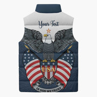 Personalized United States 4th Of July Sleeveless Puffer Jacket 250 Years Of Freedom USA Power Eagle - Wonder Print Shop