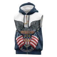 Personalized United States 4th Of July Sleeveless Zip Hoodie 250 Years Of Freedom USA Power Eagle - Wonder Print Shop