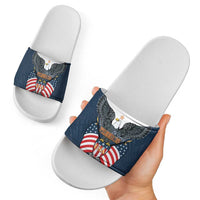 United States 4th Of July Slide Sandals 250 Years Of Freedom USA Power Eagle - Wonder Print Shop